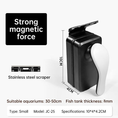 Professional Magnetic Glass Cleaner with Stainless Steel Scraper for Fish Tanks