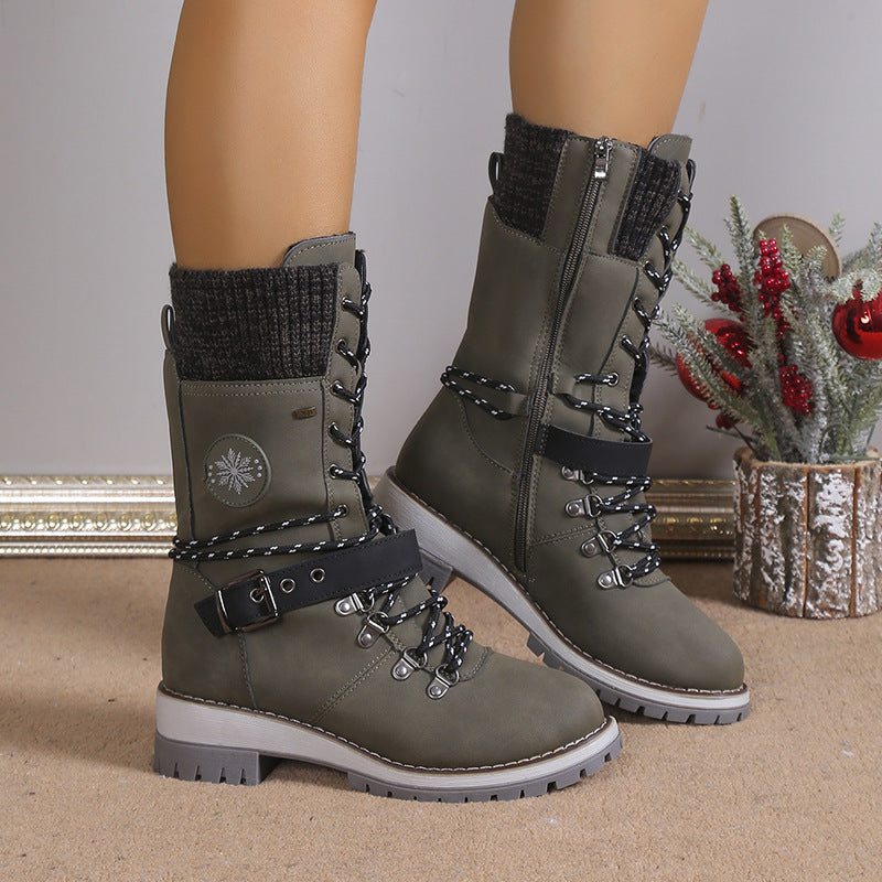 Women's Thick & Warm High Top Snow Boots (Fur Integrated Cotton Shoes)