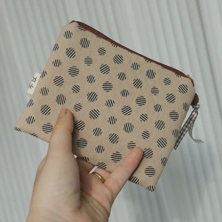Minimalist Linen Cotton Mini Pouch and Zipper Wallet