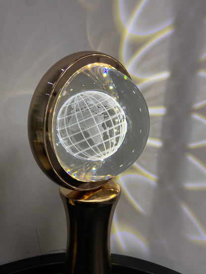 Rotating 3D Crystal Globe Projector Light - RGB Atmosphere Lamp for Bedroom & Desktop