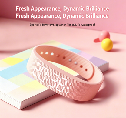 Multi-Functional Sports Fitness Tracker - Slim Digital LED Watch with Vibration Alarm