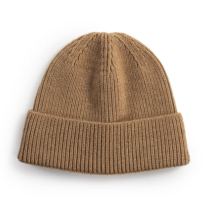 Men's Solid Color Ribbed Beanie Hat | Thick Warm Knitted Woolen Cap for Winter & Outdoors