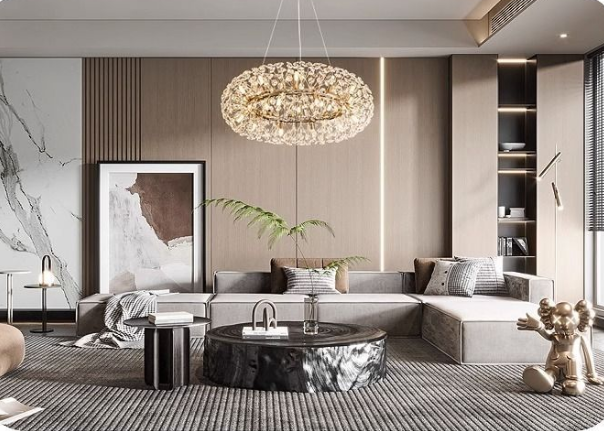 Modern Luxury Dandelion Crystal Pendant Light for Living Room