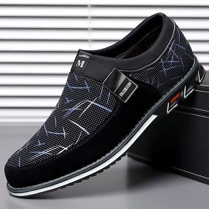 Trendy Color-Blocked Geometric Pattern Casual Shoes for Men