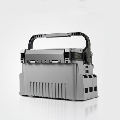 Portable 2-Layer Fishing Tackle Box with Rod & Cup Holder