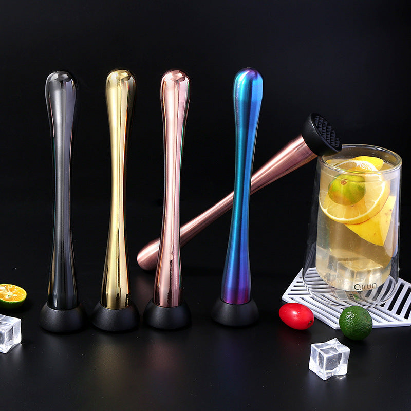 Stainless Steel Cocktail Muddler - Ice Crusher & Fruit Masher Bar Tool for Drink Mixing