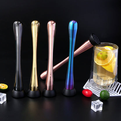 Stainless Steel Cocktail Muddler - Ice Crusher & Fruit Masher Bar Tool for Drink Mixing