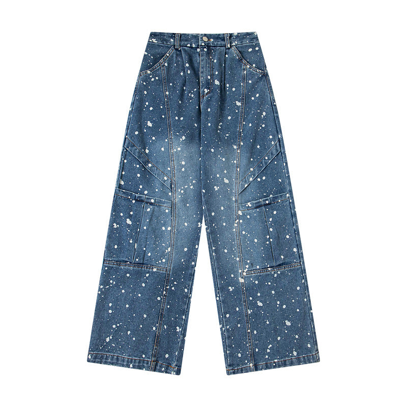 Men's Streetwear Deconstructed Patchwork Denim Trousers