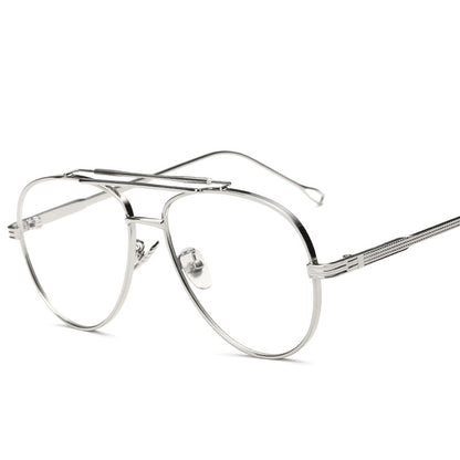 Unisex Luxury Gold-Frame Aviator Glasses - Vintage Clear Lens Fashion Eyewear