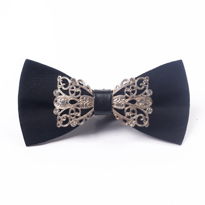 Luxury Metal Diamond Bow Tie for Men - Elegant Red Carpet Party Wear