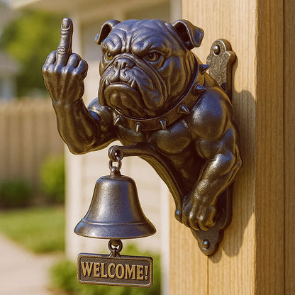 Vintage Dog Welcome Bell – Metal Wall-Mounted Merchant Chime for Home & Office Entrance