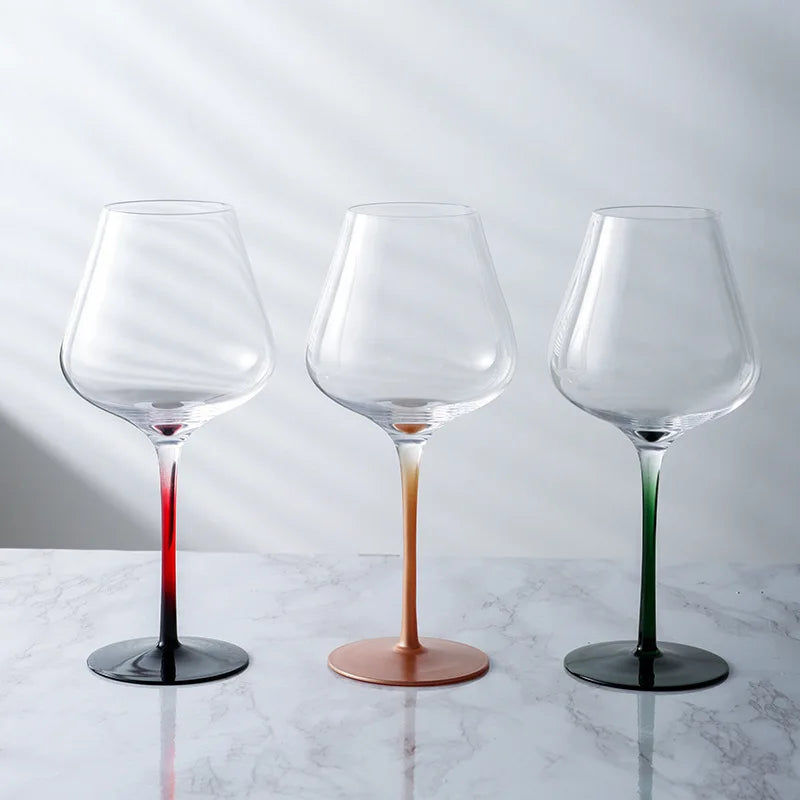 Luxury Lead-Free Crystal Wine Glass - Creative Colorful Stem Goblet Set