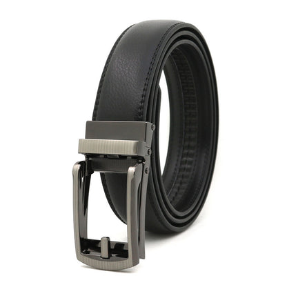 Men's Automatic Buckle Ratchet Belt | Premium Two-Layer Cowhide Leather Click Belt