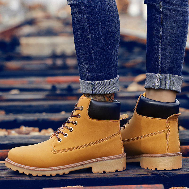 Men's High Top Martin Boots - Fashionable Casual Workwear Winter Shoes