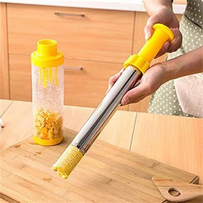 Multifunctional Stainless Steel Corn Peeler & Thresher Tool - Hand-Push Corn Stripping Machine with Storage Tube