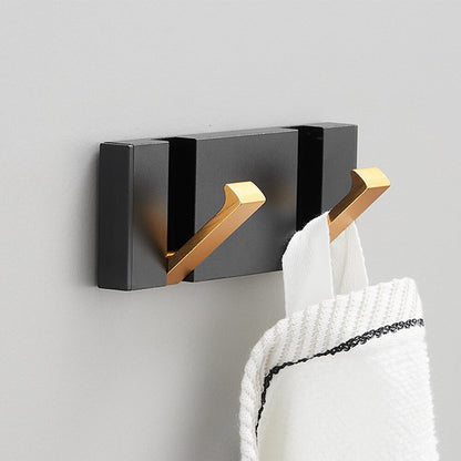 Modern Folding Wall Hooks Rack – Luxury Black & Gold Coat & Towel Hanger for Bathroom & Entryway