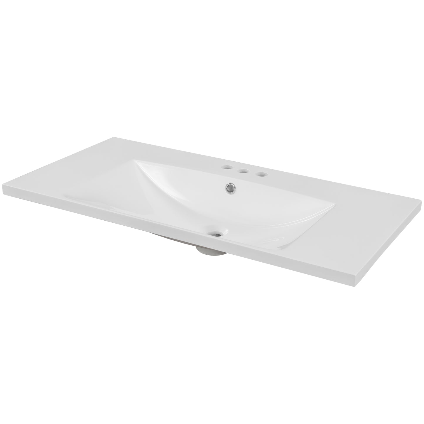 Modern Wall-Mounted Single Basin Vanity with 3-Faucet Holes