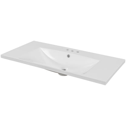 Modern Wall-Mounted Single Basin Vanity with 3-Faucet Holes