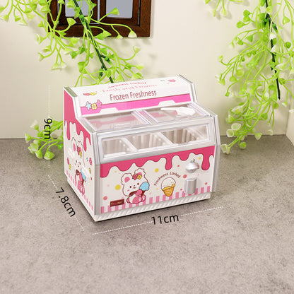 Miniature Fridge Magnet Toy - Dollhouse Ice Cream Cabinet Simulation Model