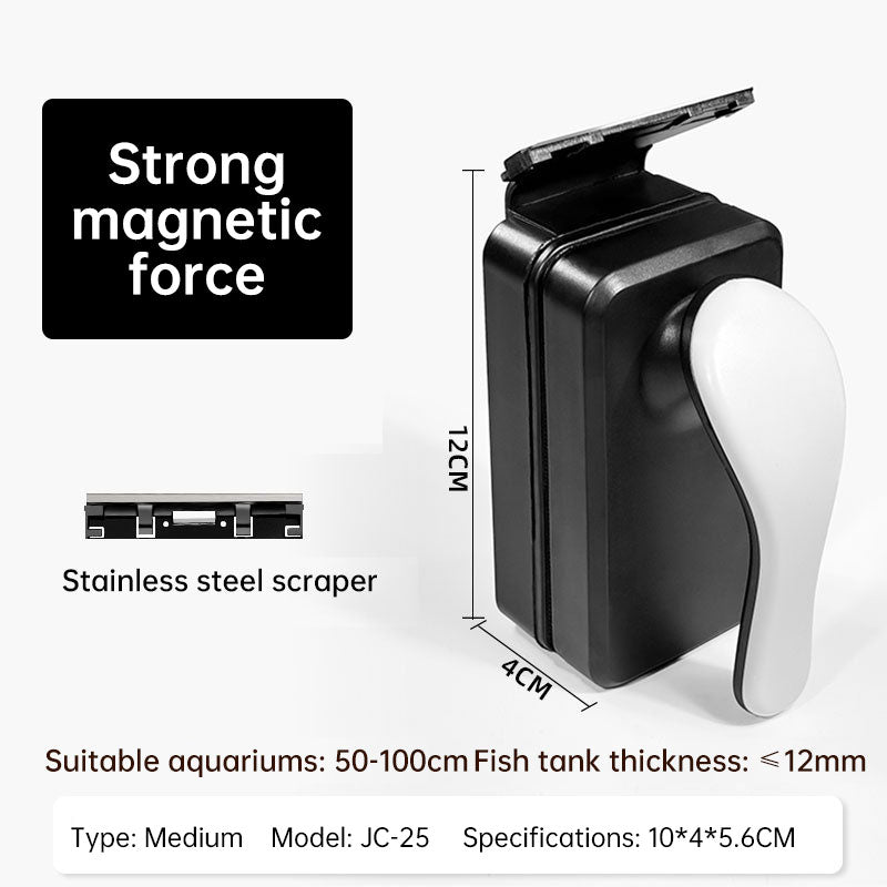 Professional Magnetic Glass Cleaner with Stainless Steel Scraper for Fish Tanks