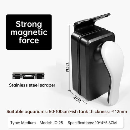 Professional Magnetic Glass Cleaner with Stainless Steel Scraper for Fish Tanks
