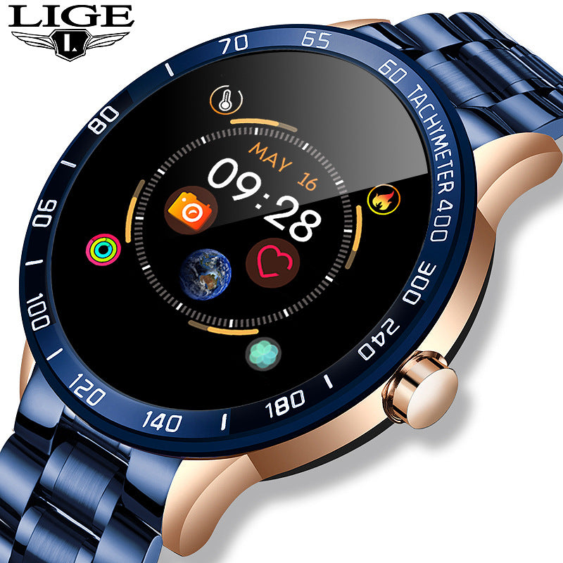 LIGE Luxury Men's Smart Watch - Multifunctional Business Smartwatch with Steel Band