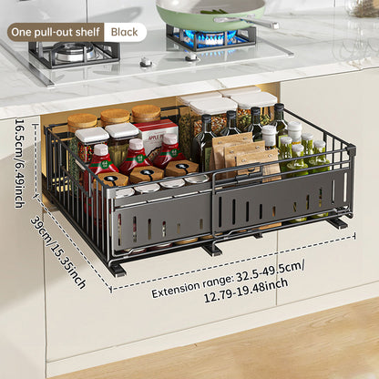 Expandable Cabinet Pull-Out Shelf - Multi-Functional Kitchen Storage Organizer