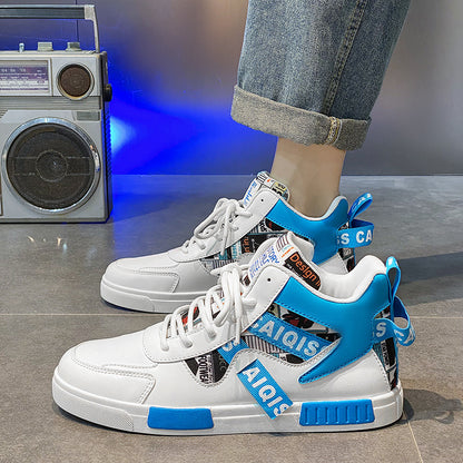 Men's Trendy High Top Board Shoes - Fashionable Outdoor Casual Sports Sneakers