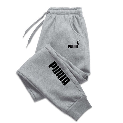 Unisex Cotton Casual Long Sweatpants for Autumn and Winter Sports