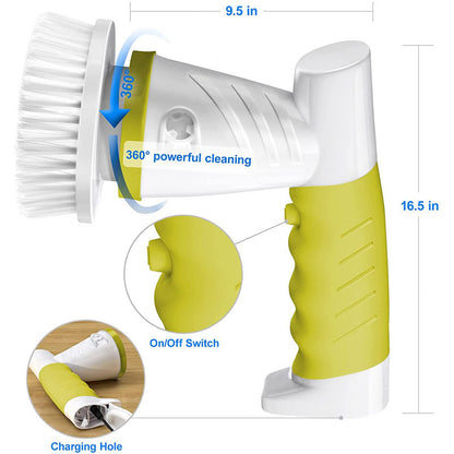 5-in-1 Handheld Electric Cleaning Brush – Multipurpose Power Scrubber for