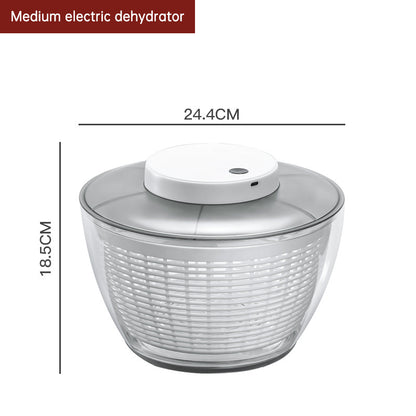 Electric Fruit and Vegetable Dehydrator - 10-Second Quick Dry Salad Spinner & Washer with Automatic Drain Basket