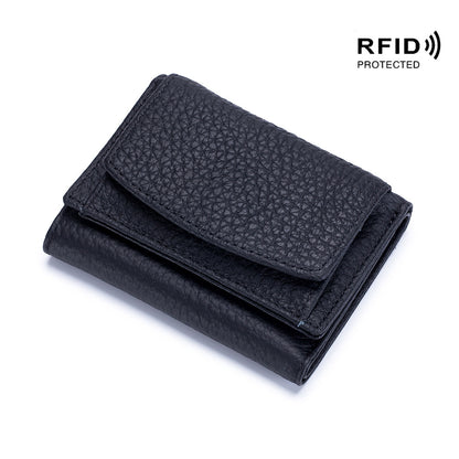 Women's Japanese Style Genuine Leather RFID Protected Mini Coin Wallet (Short)