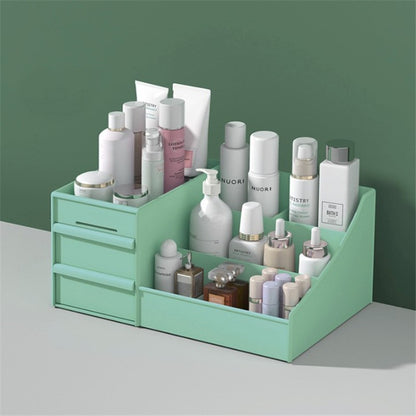 Large Capacity Desktop Cosmetic Storage Box with Drawers – Elegant Makeup & Skincare Organizer for Dressing Table