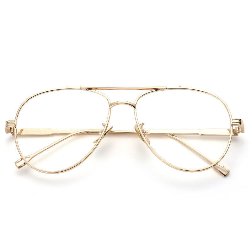 Unisex Luxury Gold-Frame Aviator Glasses - Vintage Clear Lens Fashion Eyewear