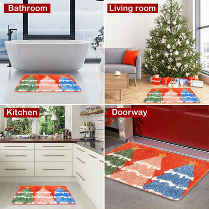 Festive Gingerbread & Reindeer Christmas Welcome Mat - Non-Slip 40x60cm