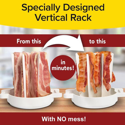 Smart Microwave Bacon Grill Rack - Crispy & Healthy Oil-Free Bacon Cooker Tray