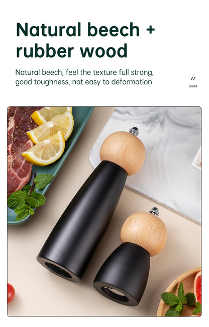 Premium Wooden Pepper Grinder Mill - Adjustable Coarseness Salt Mill