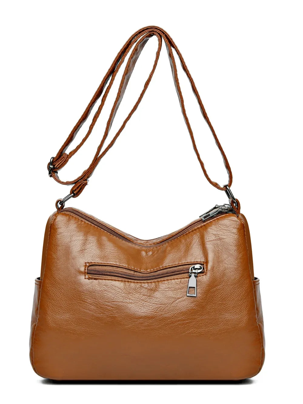 Vintage Style PU Leather Multi-Pocket Crossbody Shoulder Bag