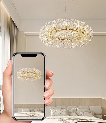 Modern Luxury Dandelion Crystal Pendant Light for Living Room