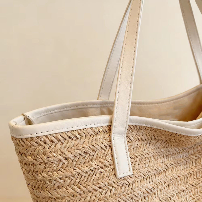 Large Capacity Seaside Beach Bag with Bride Embroidery
