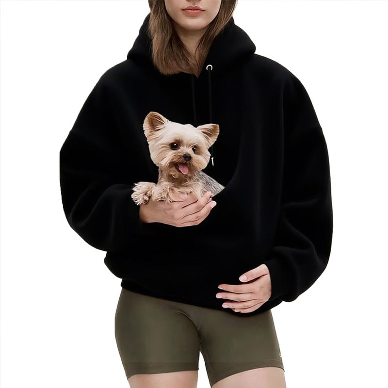Pet Carrier Hoodie - Unisex Hands-Free Dog & Cat Carry Sweatshirt