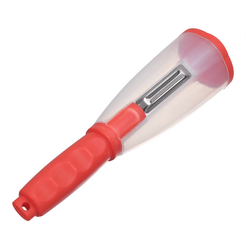 Multi-Functional Vegetable Peeler with Trash Storage Box - Stainless Steel Blade Potato & Carrot Skin Scraper