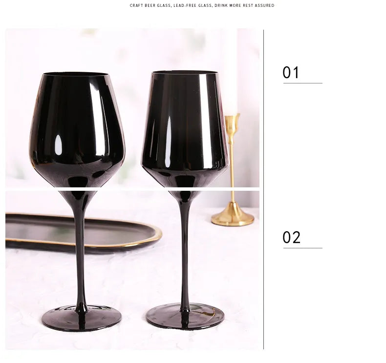 Nordic Creative Black Lead-Free Crystal Glass Champagne Cup / Wine Glasses