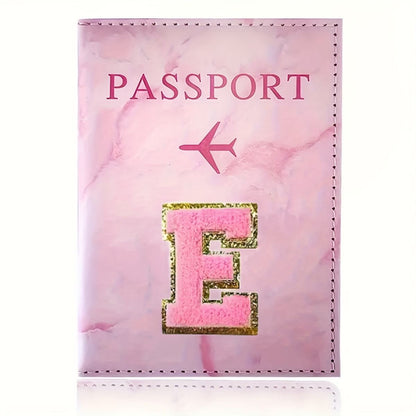 Monogrammed Pink Marble Effect Passport Clip