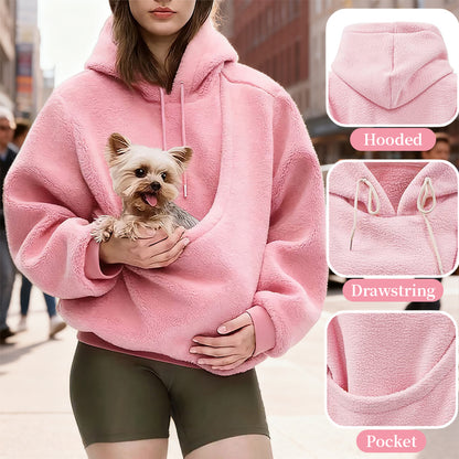 Pet Carrier Hoodie - Unisex Hands-Free Dog & Cat Carry Sweatshirt