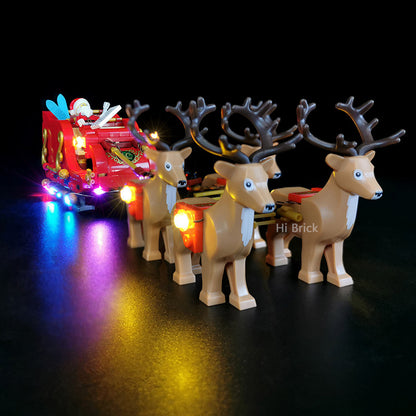 Christmas Building Block Lighting Kit for Santa Claus Reindeer Sled