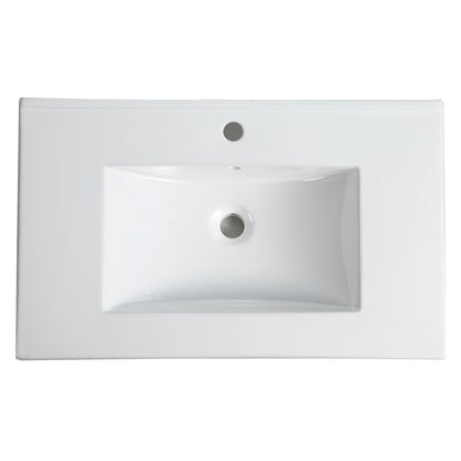 Compact Single Basin Vanity with Integrated Ceramic Sink