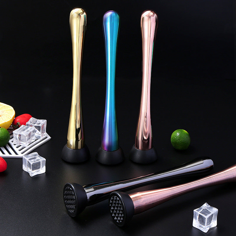 Stainless Steel Cocktail Muddler - Ice Crusher & Fruit Masher Bar Tool for Drink Mixing