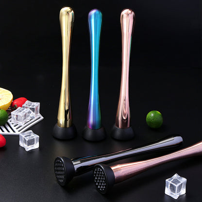 Stainless Steel Cocktail Muddler - Ice Crusher & Fruit Masher Bar Tool for Drink Mixing