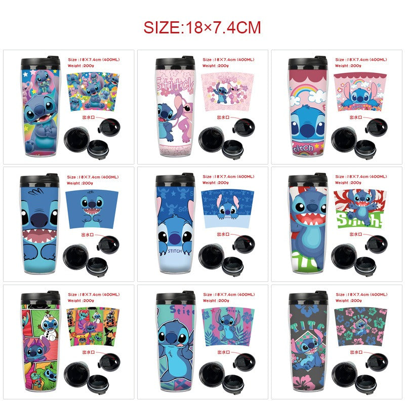 Cute Stitch Cartoon Double-Layer Insulated Travel Mug - 400ml